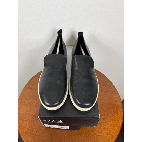 Sava x SoftWalk Nell Flat in Black Leather Women's Size EU 42